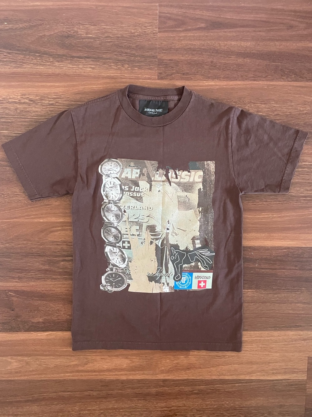 Travis Scott Chocolate Brown Short-Sleeve Tee with Beige Graphic